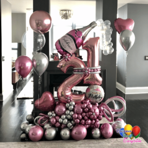 Title Balloon Bouquets Celebrate - Categories: Balloons Bouquets, Birthday Bouquets, Birthday Women, Happy Day Bouquets - 3 colors - 2 numbers