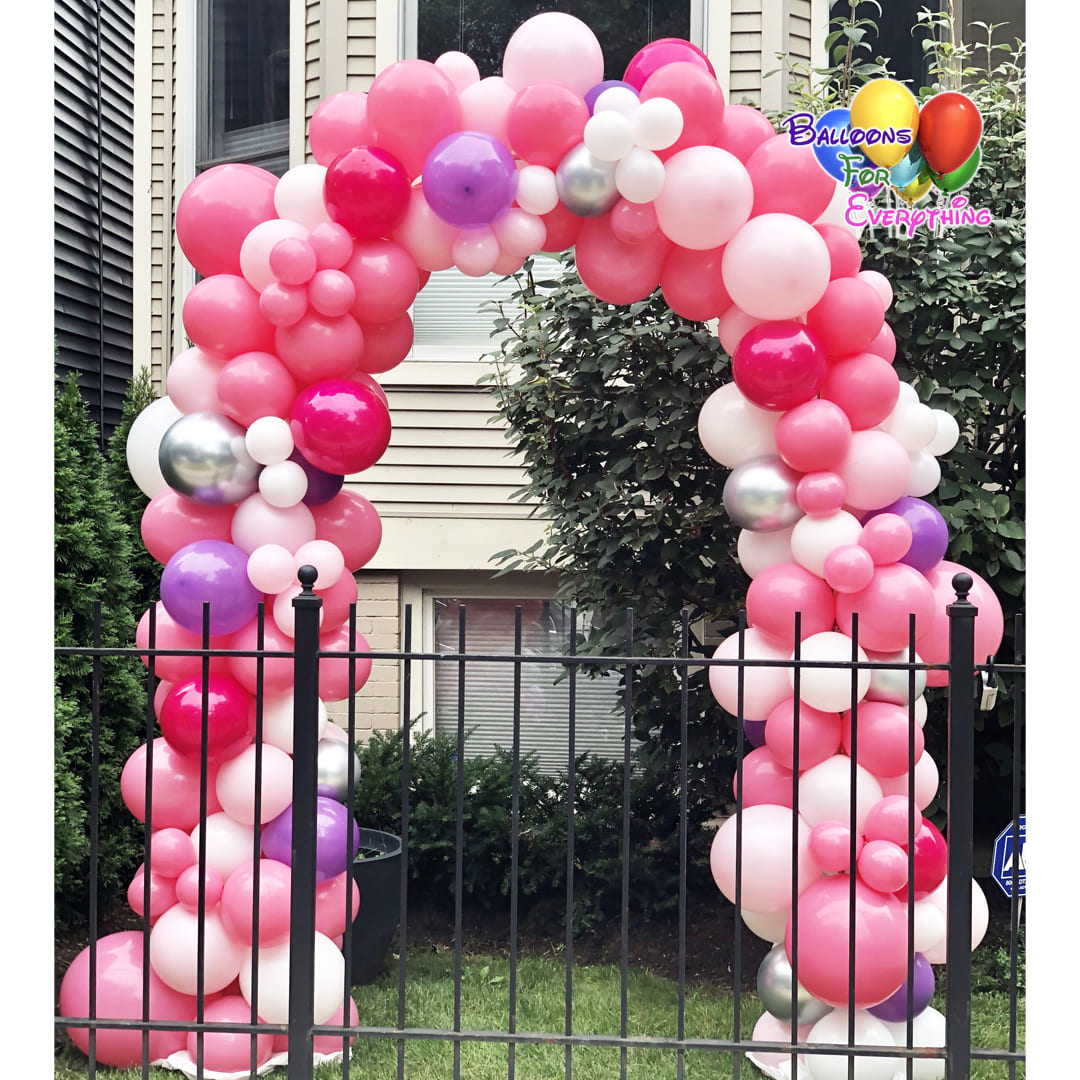 Arco Orgánico De Globos Rosa Decorativo Cotillón Cumpleaños