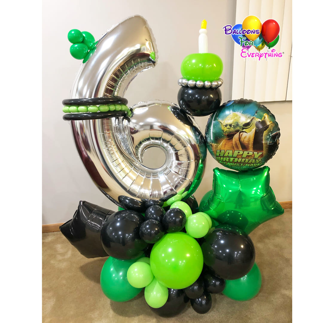 Fave Colors - Black & Gold Birthday Balloon Bouquet (12 Balloons) - Balloon  Delivery by