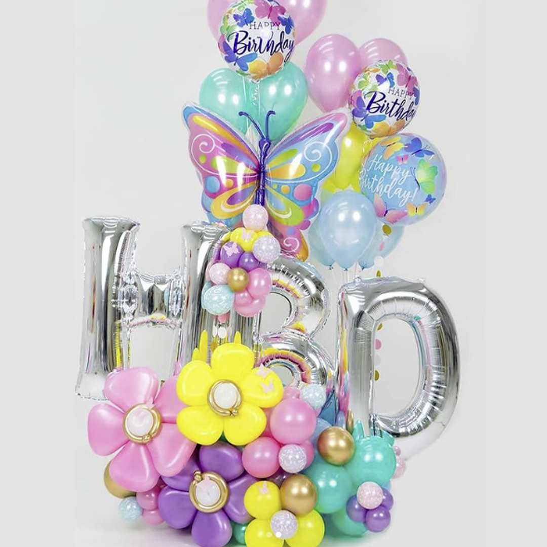 Cute butterflies and flowers balloons