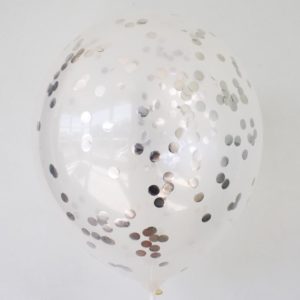 16in Silver Confetti Balloon