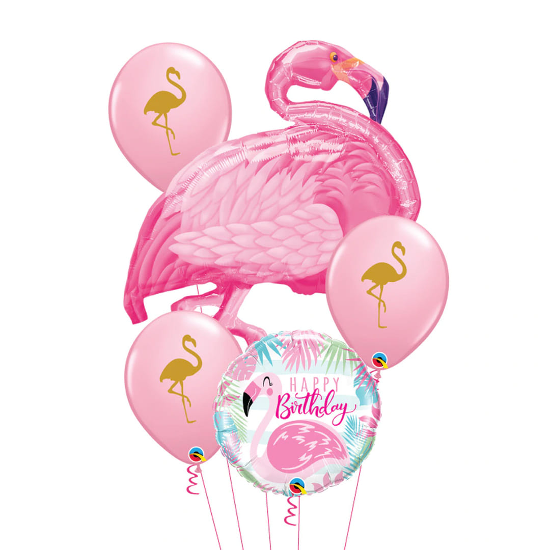 11 Balloon Printed Flamingo Chrome Gold Striped Flamingo Party Balloon Bouquets Decor Confetti Balloon Custom Options in Gallery