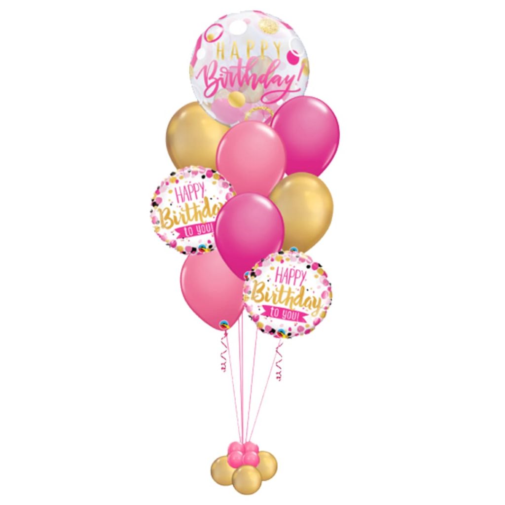 Pink Polka Dots Birthday Balloons