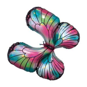 39in Holographic Butterfly Balloon