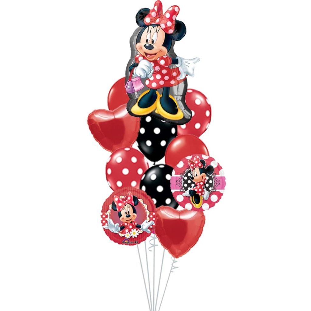 Red Minnie Mouse Balloons Bouquet