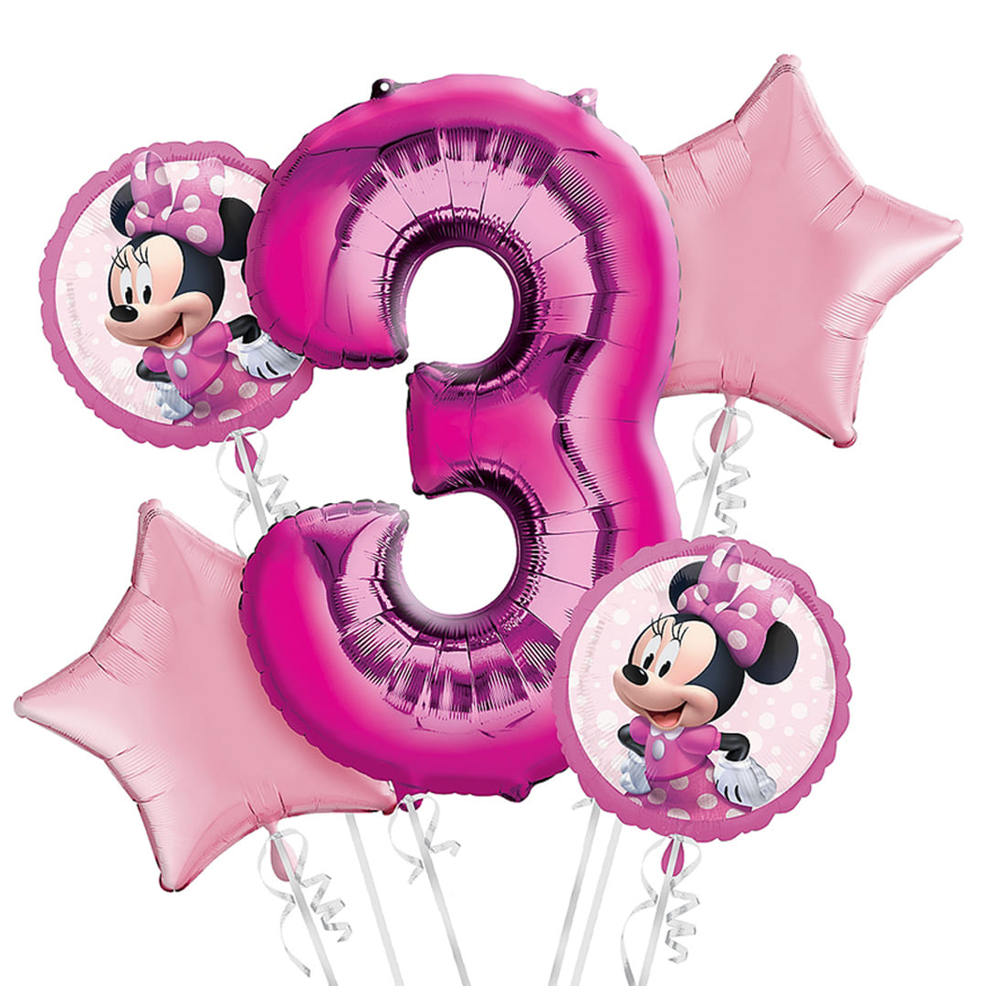 Minnie 3rd Birthday Balloon Bouquet 