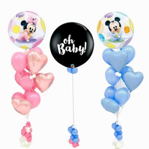 Baby Minnie Mickey Gender Reveal Balloon Bouquet