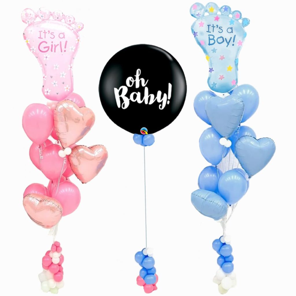 Baby Foot Gender Reveal Balloon Bouquet