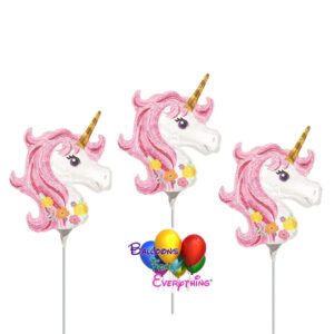 3 – 14in Magical Unicorn Mini Shape Inflated Balloons