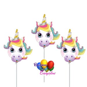 3 – 14in Unicorn Mini Shape Inflated Balloons