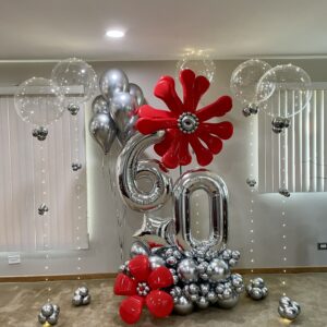 Red and silver balloons