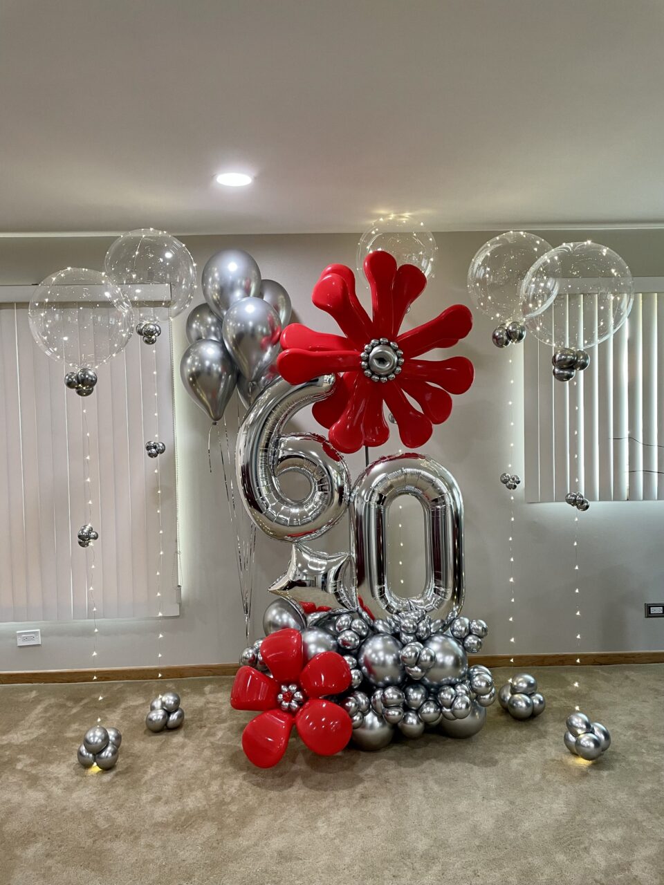Red and silver balloons